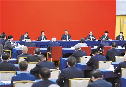 習近平在看望參加政協會議的經濟界委員時強調  堅持用全面辯證長遠眼光分析經濟形勢努力在危機中育新機于變局中開新局  汪洋參加看望和討論 